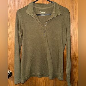 Natural Reflections Olive Long-Sleeve Henley Top